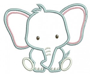 Stickdatei - Dschungeltiere Appli Elefant